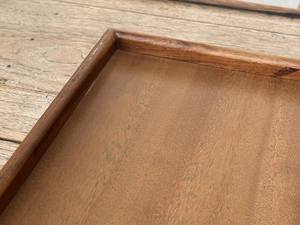 Plateau en bois de noyer, plateau à thé en bois dur, plateau de service pour le thé ou le pique-nique, plateau de service en bois exotique fait main - Product Image 4