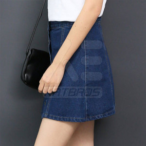 Best Quality Casual Summer Women <b>Jeans</b> Skirt 100% Cotton Breathable <b>Soft</b> Fabric Daily Wear for Sale - Product Image 3