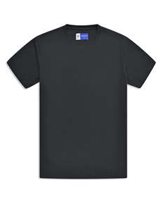 T-shirt en coton noir pour homme Unworth, manches courtes, col rond, coupe classique, couleur unie, respirant, jersey tricoté - Product Image 1