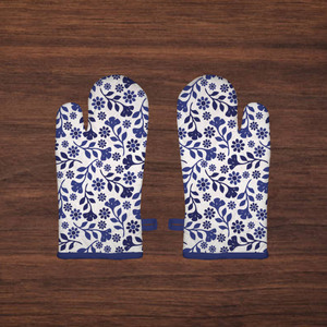 Custom Design Leaf Printed Oven Mitts for Kitchen Cooking Baking Premium 100% Eco Sustainable Cotton Products - Product Image 2