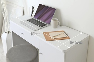Modern Japanese-Style Simple White Design Furniture <b>Desk</b> Dresser Door Mirror <b>Drawer</b> for Kitchen Apartment Living Room NIN73-90D - Product Image 2