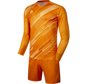 Uniforme de football personnalisé à manches longues, 100% polyester, imprimé par sublimation, respirant, séchage rapide, motif uni, nom et logo d'équipe personnalisés - Product Image 1