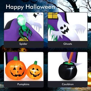 Decorazioni Gonfiabili di Halloween per Esterni da 2,7 Metri: Arco a Castello con Ragno e Fantasmi Integrati - Product Image 4