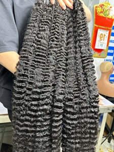 Extensions de cheveux humains 100% vierges du Vietnam, de haute qualité, bouclées, tissées, styles de mèches indiennes et birmanes, couleur noire - Product Image 6
