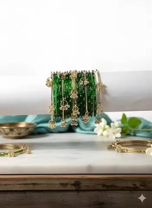 กำไลข้อมือสแตนเลสสตีลแบบดั้งเดิมสไตล์แคชเมียร์สำหรับผู้หญิง คลาสสิกสำหรับงานแต่งงาน สไตล์โบฮีเมียน รูปทรงเรขาคณิต สวยงาม ทันสมัย - Product Image 4