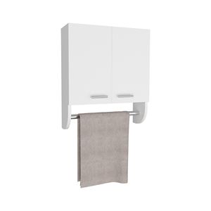 Armadietto per medicinali bianco da 20,30 pollici con 2 ripiani e 2 ante, incluso portasciugamani - Product Image 5