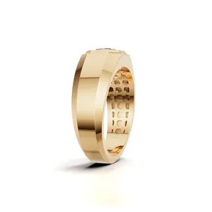 Octavian Bezel Men's <b>Diamond</b> <b>Ring</b> Lab Grown Asscher Cut in Yellow Gold <b>Diamond</b> <b>Ring</b> from Indian Supplier & Manufacturer - Product Image 2