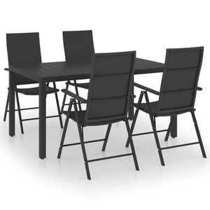 Set da pranzo Patio nero da 5 pezzi - Product Image 2