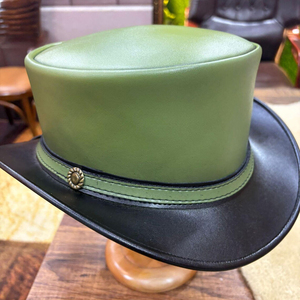 Chapeau haut-de-forme en cuir gothique steampunk avec clous tête de mort et motif flamme pour cosplay, Halloween, fête, festival, plage - Product Image 2