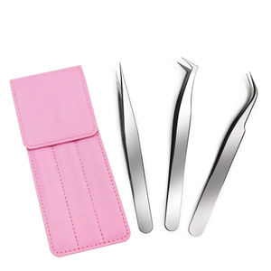 Pince à épiler pour extensions de cils, manche antidérapant facile à utiliser, pointe en fibre, pince à épiler de beauté en acier inoxydable de haute précision, sans effort - Product Image 1