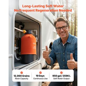 Sistema Addolcitore d'Acqua Portatile per Camper da 12.000 Grani, Raccordi NPT 3/4'', Resina Alimentare, Connessione Rapida per Maggiore Comodità - Product Image 4