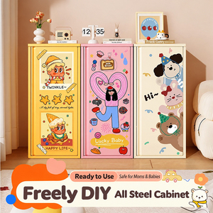 Armoire de rangement compacte à une seule porte avec 2 étagères réglables, organisateur de chevet gain de place pour chambre à coucher, chambre d'enfant et maison - Product Image 1