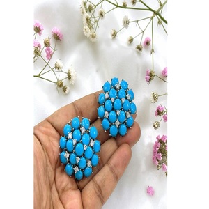 Elegantes Pendientes de Plata de Ley con Circonitas, Chapados en Plata, de Primera Calidad, para Mujer, Estilo Nocturno, para Fiestas, Colección de Moda - Product Image 1