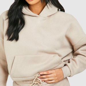 Ensemble court à capuche oversize en molleton de coton 300 GSM pour femme, personnalisé, le plus vendu, en toile unie, faible MOQ, ensembles pour femme - Product Image 6