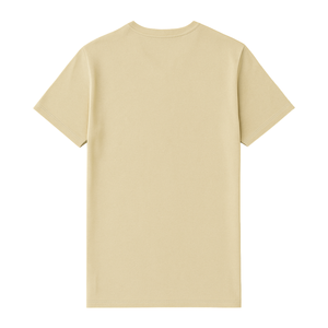 เสื้อยืดคอกว้างผู้ชาย สีเหลือง ผ้าฝ้ายหรูหรา 100% ทรงลำลอง สีพื้น ไม่หดตัว พรีเมียม แขนสั้น แห้งเร็ว ระบายอากาศได้ดี กระชับพอดีตัว - Product Image 4