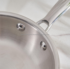 Proveedor de Sartenes de Acero Inoxidable, Sartén de Cocina de Alta Resistencia con Fondo Triple, Fabricante Exportador - Product Image 4