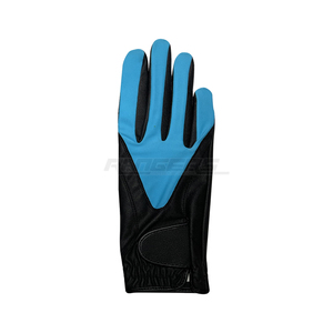 Gants d'équitation en cuir pour compétition, design à doigts complets avec couleur contrastée, sangle personnalisable avec logo, compatibles écran tactile - Product Image 3