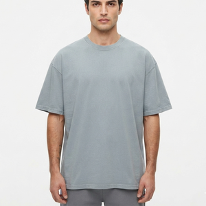 Camisetas de algodón 100% de alto gramaje para hombre, camisetas extragrandes gruesas para impresión personalizada, camisetas personalizadas de talla grande - Product Image 1