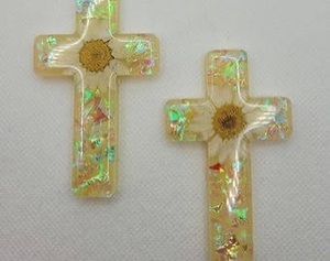 Croix carrée en résine ILAHI, motif folklorique découpé, design simple, bords lisses, couleurs vibrantes, haute qualité, Uttar - Product Image 3