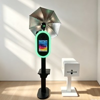 Anneau lumineux RGB élégant en métal ovale avec télécommande pour photomaton, compatible DSLR et iPad, idéal pour les entreprises de location pour événements privés