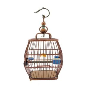 Jaula para Pájaros Cuadrada de Color Naranja en Metal con Aspecto Antiguo para Uso en Interiores, Decorativa y Elegante para Jardín - Product Image 2