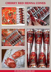 Rich Cherry Colour <b>Henna</b> <b>Cones</b> | Instant Colour Natural <b>Henna</b> | Biodegradable & Skin-Friendly | Temporary Body Art - Product Image 6