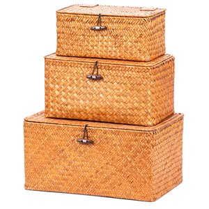 Gran oferta de cajas de regalo de madera para joyería de lujo, cajas de regalo ecológicas hechas a mano con mimbre marino para la organización del hogar. - Product Image 6