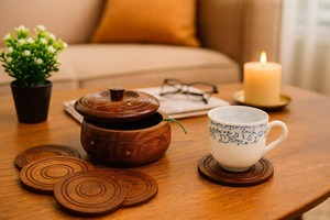 Wholesale Supply Eco Friendly Wooden <b>Coasters</b> for Coffee Tea Cups Reusable Wood <b>Drink</b> <b>Coasters</b> Available for Bulk Quantity - Product Image 4