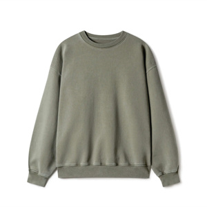 เสื้อสเวตเชิ้ตคอกลมสีขาวแบบกำหนดเองได้ ผ้าฝ้าย 100% เสื้อสเวตเชิ้ตเปล่าสำหรับผู้ชาย เสื้อสเวตเชิ้ตคอเต่าแบบเรียบ - Product Image 1