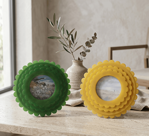 Premium Handmade Colorful Resin Photo Frame Round Shape Eco Friendly Homeware <b>Table</b> Decorative Art - Product Image 3
