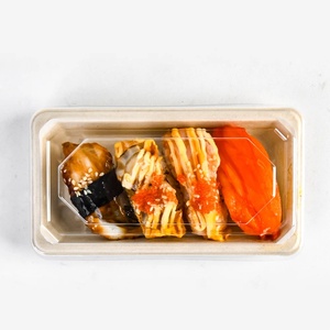 Export Quality 425Ml Bagasse Tray with Transpert <b>Lid</b> Biodegradable Square Food Serving Snacks Dishes for Restaurants & Hotels - Product Image 4