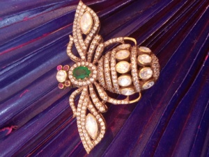 Vintage Gold Tone Peacock <b>Brooch</b> 925 <b>Silver</b> Crystal Rhinestones Marquise Cut Green Red Center Stones Luxury Amaira Jewels Unisex - Product Image 5