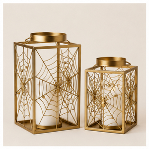 Handmade Gold Metal Spider Web Candle <b>Lantern</b> Decorative Halloween <b>Lantern</b> Centerpiece Candle Holder for Home and Events - Product Image 3
