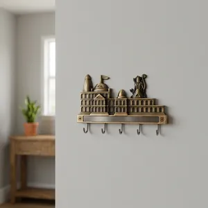 KELLTON Decorative Temple Design Zinc Wall Hook Hanger Ethnic Indian Style Antique Finish Multifunction Coat Hook Wall <b>Rack</b> - Product Image 5