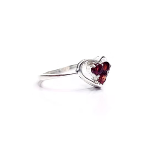 Anillo de Granate en Forma de Corazón de Moda (2.2 Gramos) con Piedras Preciosas, Joyería de Plata 925, Múltiples Estilos Disponibles, Suministro al por Mayor - Product Image 2