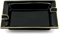 Cenicero de Cigarros de Metal Negro de Lujo con Borde Dorado, Duradero, con Logotipo Personalizado para Hotel, Restaurante, Hogar y Uso para Fumar
