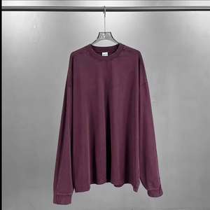 เสื้อเชิ้ตแขนยาวสไตล์วินเทจสำหรับผู้ชาย ผ้าเจอร์ซีย์เนื้อนุ่ม 250 GSM ทรงโอเวอร์ไซส์ สตรีทแวร์ คอทรงโอ ป้องกันขนร่วง ยี่ห้อ Meeroos - Product Image 4