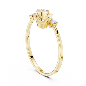 Anillos de oro macizo de 14k para mujer con diamantes de corte redondo minimalista en forma de corazón, ideales para regalo, compromiso, aniversario, boda. - Product Image 4