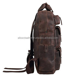 Personnalisable pleine fleur en cuir véritable sac à dos pour ordinateur portable classique fermeture éclair PC matériel unisexe géométrique pour l'école voyage collège - Product Image 2