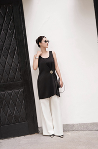 Pantalon de maternité droit pour femme, coupe large, taille élastique, respirant, anti-plis, séchage rapide, idéal pour l'été, le bureau ou les occasions décontractées - Product Image 2