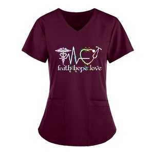 Uniforme de enfermera de manga corta con cuello en V, uniforme de enfermera - Product Image 1