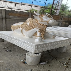 Nueva Estatua Tradicional de Nandi Grande para Decoración de Bodas y Templos, Uso Interior y Exterior, Material de Fibra de Vidrio - Product Image 1