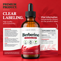 Gouttes liquides de berbérine à marque privée avec formule avancée pour le soutien à la gestion du poids, sans gluten, faible en glucides, 120 ml