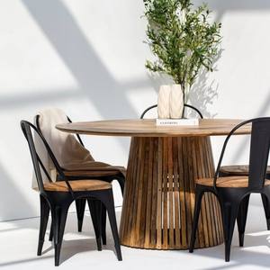 Table à manger ronde en bois Vandana Zentrix Astra Aureo Neo avec un design contemporain fait main et solide - Product Image 6