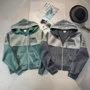 Sweat-shirt à capuche unisexe gris clair, coupe classique, en coton French Terry, décontracté, pour l'automne, avec poche - Product Image 6
