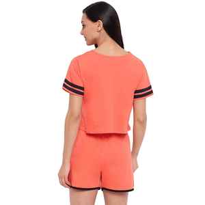 Hot Arrival Custom O Neck Solid <b>Colour</b> Comfy Jersey Fabric Short Sleeves Casual Wear Women Summer <b>Set</b> - Product Image 3