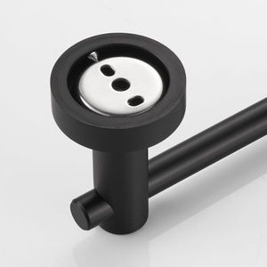 Portarotolo da parete in alluminio spaziale nero opaco spesso per bagno, cucina, lavanderia - Product Image 2
