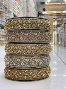 ลูกไม้ปักลายโลหะโพลีเอสเตอร์แบบกระจกเงา ขนาด 2 นิ้ว ซักได้ สำหรับงาน DIY และขายส่ง - Product Image 6
