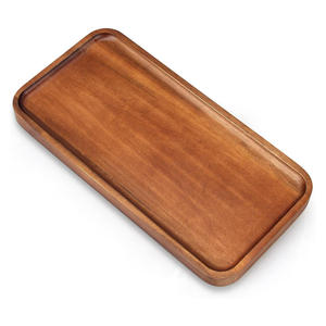 Elegantes Platos de Madera de Acacia Ecológicos para Servir, Tablas de Charcutería, Platos de Madera para Aperitivos, Postres y Galletas - Product Image 1
