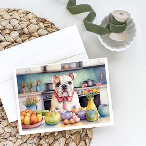 Whimsical A7 Size 5x7 <b>Pack</b> 8 Blank Note <b>Cards</b> with Envelopes English Bulldog <b>Easter</b> Decorations Greeting <b>Card</b> Set - Product Image 2